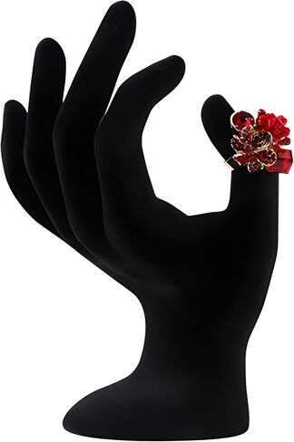 YOFAN Hand Shaped Ring Jewelry Display Holder Bracelet Necklace Stand, Photo props, Home Decoration, Black Velour, 7 Inch in Saudi Arabia