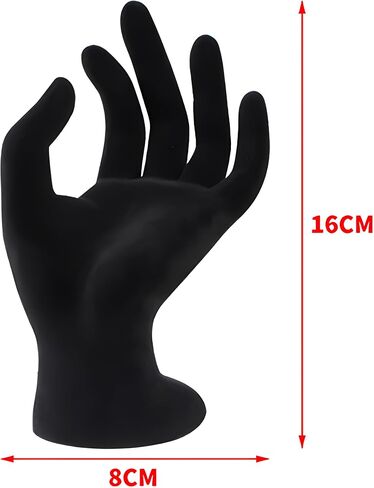 YOFAN Hand Shaped Ring Jewelry Display Holder Bracelet Necklace Stand, Photo props, Home Decoration, Black Velour, 7 Inch in Saudi Arabia