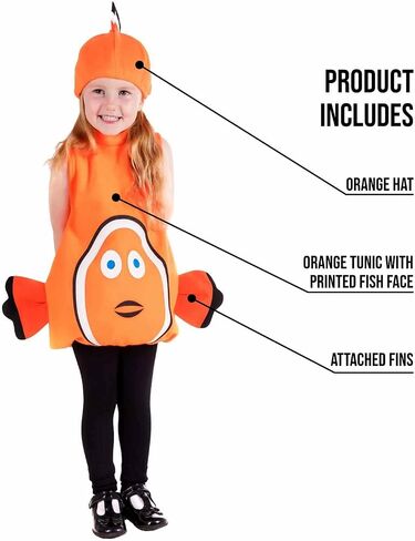 أزياء الهالوين للأطفال الصغار من Fun Shack Clown Fish متوفرة بمقاسات صغيرة وكبيرة in Saudi Arabia
