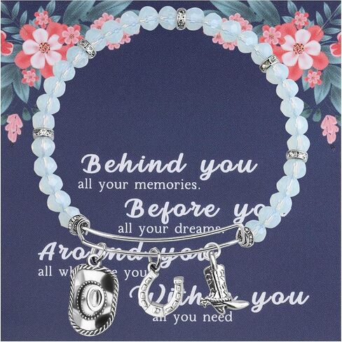 FEELMEM Cowgirl Jewelry Equestrian Bracelet Cowgirl Western Jewelry Horses Horseshoe Charm Bracelet Horse Lover Gift in Saudi Arabia