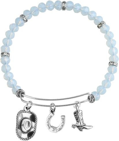 FEELMEM Cowgirl Jewelry Equestrian Bracelet Cowgirl Western Jewelry Horses Horseshoe Charm Bracelet Horse Lover Gift in Saudi Arabia