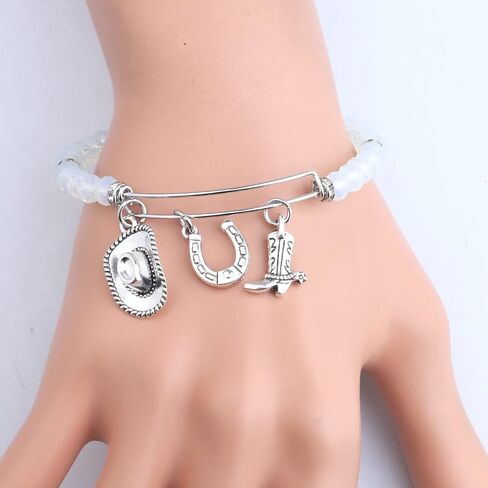FEELMEM Cowgirl Jewelry Equestrian Bracelet Cowgirl Western Jewelry Horses Horseshoe Charm Bracelet Horse Lover Gift in Saudi Arabia