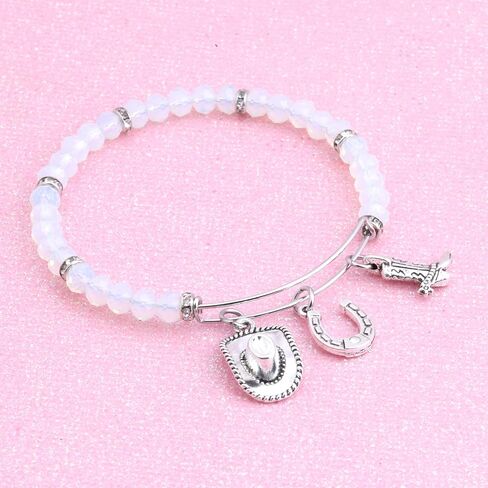 FEELMEM Cowgirl Jewelry Equestrian Bracelet Cowgirl Western Jewelry Horses Horseshoe Charm Bracelet Horse Lover Gift in Saudi Arabia