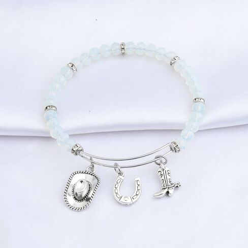 FEELMEM Cowgirl Jewelry Equestrian Bracelet Cowgirl Western Jewelry Horses Horseshoe Charm Bracelet Horse Lover Gift in Saudi Arabia