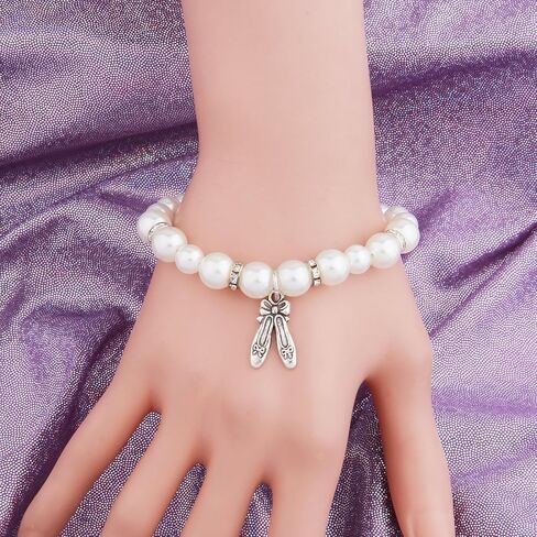 ENSIANTH Dance Lover Gift Pearl Bracelet Girl Dance Jewelry With Dancing Shose Dance Recital Gift in Saudi Arabia