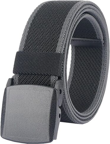 LionVII Elastic Belts Men Stretch Canvas Belt Durable Plastic Buckle for Work Travel Sports Trim to Fit 27-46" Waist in Kuwait