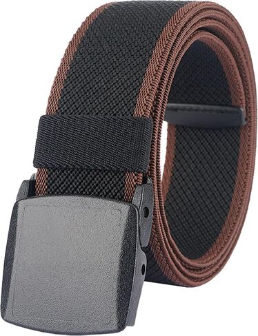 LionVII Elastic Belts Men Stretch Canvas Belt Durable Plastic Buckle for Work Travel Sports Trim to Fit 27-46" Waist in Saudi Arabia