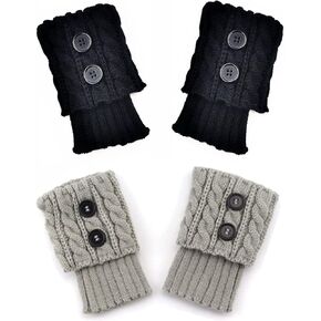 زوجان من الجوارب النسائية ذات الرقبة الطويلة الشتوية الدافئة والجوارب طويلة الرقبة المنسوجة الكروشيه الأصفاد الجوارب لتدفئة الساق in Kuwait