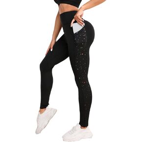 Floerns Women's Mesh Insert Leggings Yoga Pants Tummy Control Sports Leggings
