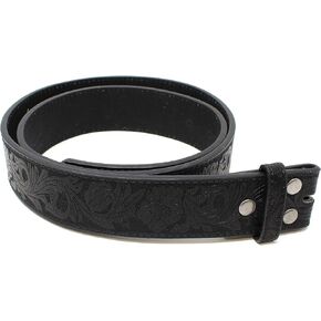BC Belts Womens Leather Belt Strap with Embossed Western Flowers Pattern 1.5" Wide with Snaps in Kuwait