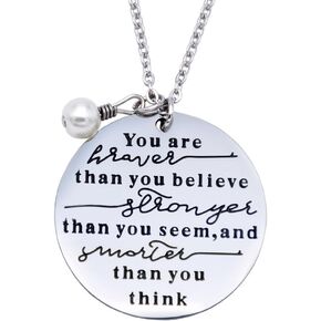O.RIYA You Are Braver Than You Believe Necklaces/Keyring Jewellery(White) in Kuwait