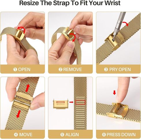 BERNY Stainless Steel Mesh Watch Band for Men Women, Quick Release Adjustable Milanese Watch Straps, Solid Metal Watch Bracelet with Double Safety Clasp Gold Blue in Saudi Arabia