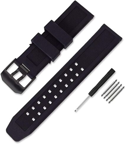 حزام ساعة مطاطي 23 ملم يناسب Luminox 3050 8800 3950 سلسلة استبدال السيليكون مع مشبك أسود/فضي مقاوم للماء in Saudi Arabia