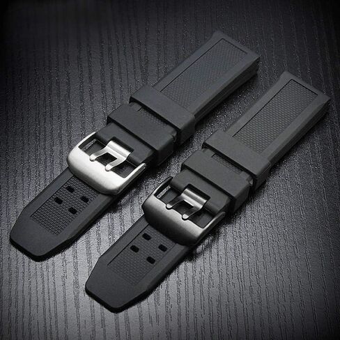 حزام ساعة مطاطي 23 ملم يناسب Luminox 3050 8800 3950 سلسلة استبدال السيليكون مع مشبك أسود/فضي مقاوم للماء in Saudi Arabia