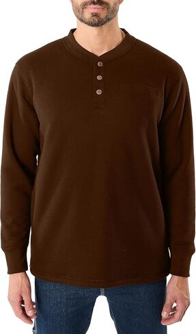 Smith's Workwear Men's Sherpa-Bonded Thermal Knit Henley Pullover in Saudi Arabia