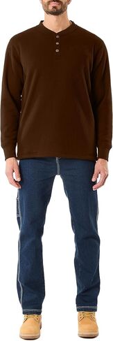 Smith's Workwear Men's Sherpa-Bonded Thermal Knit Henley Pullover in Saudi Arabia