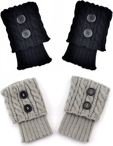 زوجان من الجوارب النسائية ذات الرقبة الطويلة الشتوية الدافئة والجوارب طويلة الرقبة المنسوجة الكروشيه الأصفاد الجوارب لتدفئة الساق in Kuwait