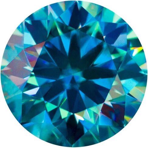 Letmexc توب مويسانيتي أزرق زبرجد أحجار فضفاضة مستديرة قطع الماس VVS1 للمجوهرات المخصصة مع تقرير GRA. in Kuwait