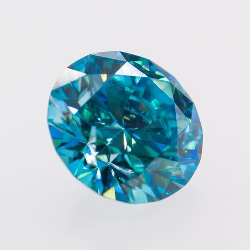 Letmexc توب مويسانيتي أزرق زبرجد أحجار فضفاضة مستديرة قطع الماس VVS1 للمجوهرات المخصصة مع تقرير GRA. in Kuwait