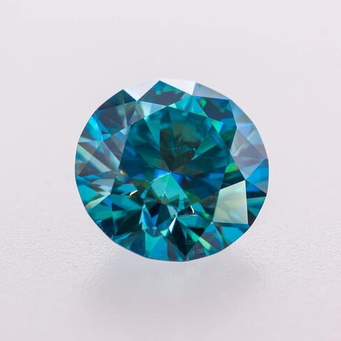 Letmexc توب مويسانيتي أزرق زبرجد أحجار فضفاضة مستديرة قطع الماس VVS1 للمجوهرات المخصصة مع تقرير GRA. in Kuwait