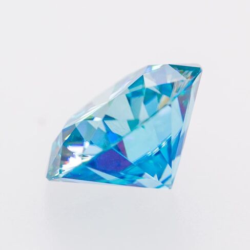 Letmexc توب مويسانيتي أزرق زبرجد أحجار فضفاضة مستديرة قطع الماس VVS1 للمجوهرات المخصصة مع تقرير GRA. in Kuwait