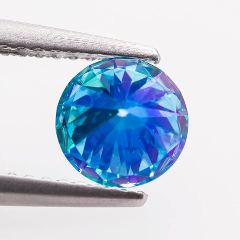 Letmexc توب مويسانيتي أزرق زبرجد أحجار فضفاضة مستديرة قطع الماس VVS1 للمجوهرات المخصصة مع تقرير GRA. in Kuwait