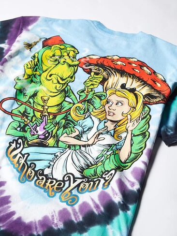 Liquid Blue Don't You Know Alice in Wonderland Mad Here Tie Dye T-Shirt in Saudi Arabia