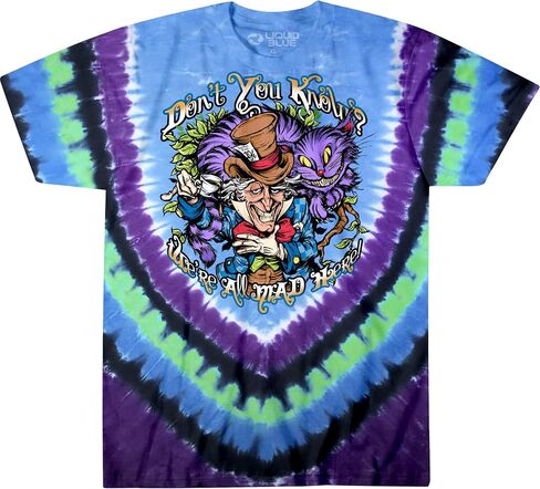 Liquid Blue Don't You Know Alice in Wonderland Mad Here Tie Dye T-Shirt in Saudi Arabia
