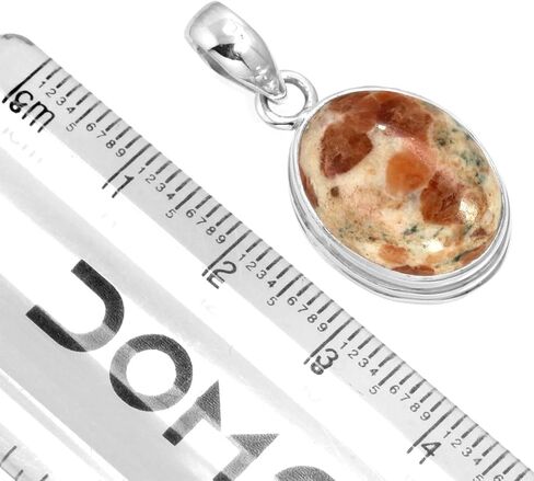 JEWELOPORIUM 925 قلادة مصنوعة يدويًا من الفضة الإسترليني للنساء 12 × 16 مجوهرات عصرية من الأحجار الكريمة البيضاوية للهدايا (99541_P) in Saudi Arabia