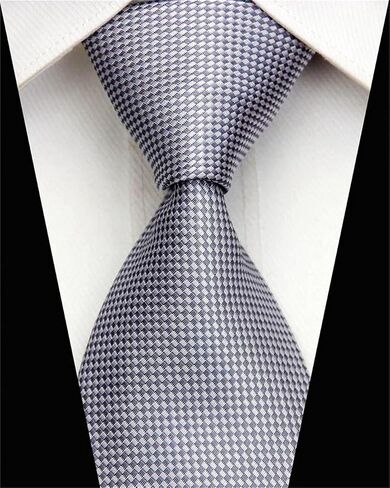 SELOUD, Pack of 6, Men's Fashion Silk Neck Tie for Men Classic Design 3 Inches (7.5cm) Wide White Gray Necktie for Wedding Business Party Bar, 57 in(145cm) x 3 in(7.5cm), FGE-6xST750 in Saudi Arabia