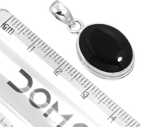 JEWELOPORIUM 925 قلادة مصنوعة يدويًا من الفضة الإسترليني للنساء 12 × 16 مجوهرات عصرية من الأحجار الكريمة البيضاوية للهدايا (99541_P) in Kuwait