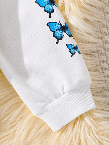 OYOANGLE Girl's Butterfly Print Long Sleeve Zipper Hoodie Jacket Casual Sweatshirts Top Shirt in Saudi Arabia