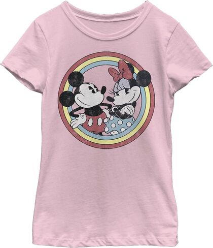 Disney Characters Mickey Minnie Circle Girl's Solid Crew Tee in Saudi Arabia