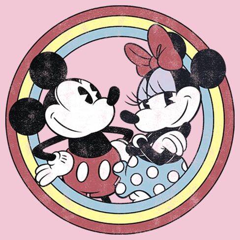 Disney Characters Mickey Minnie Circle Girl's Solid Crew Tee in Saudi Arabia