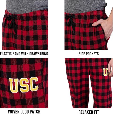 Ultra Game NCAA Men's Sleepwear Super Soft Flannel Pajama Loungewear Pants in Kuwait
