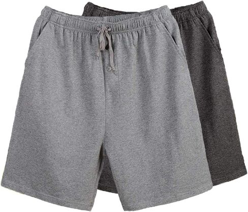 Bintangor Men's Pajama Shorts 100% Cotton Sleep Knit Elastic Waistband Lounge Wear pj Shorts 2 Pack in Saudi Arabia