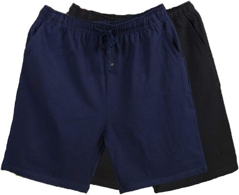 Bintangor Men's Pajama Shorts 100% Cotton Sleep Knit Elastic Waistband Lounge Wear pj Shorts 2 Pack in Saudi Arabia