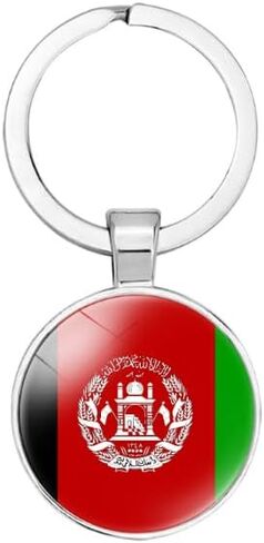 سلسلة مفاتيح معدنية بعلم افغانستان ودبوس بروش من خليط معدني باخرى متعددة (افغانستان)، افغانستان، مقاس واحد in Saudi Arabia