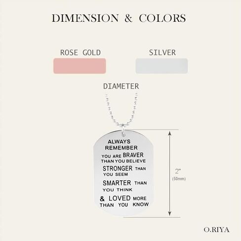 O.RIYA You Are Braver Than You Believe Necklaces/Keyring Jewellery(White) in Saudi Arabia