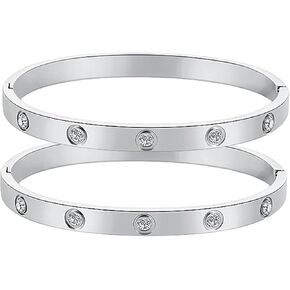 أساور الصداقة للفتيات، 2 حزمة أساور زركونيا مكعبة مطلية بالذهب للنساء أساور ذهبية قابلة للتكديس أفضل الهدايا لابنتها الشقيقة الصديقة in Kuwait