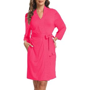 North Bund Women Robes Lightweight Soft Kimono Bathrobe Sleepwear Knit Loungewear Ladies Nightgowns with Side Pockets