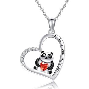 URONE Animal Necklace for Women Sterling Silver Cute Heart Shaped Pendant Anniversary Birthday Jewelry Gift for Women Girl Animal Lover