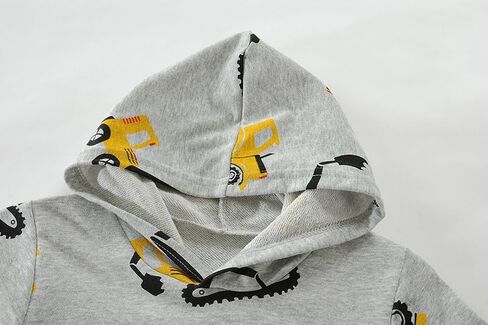 Baby Boys Hoodies for Kids Sweatshirt Excavator Pullover with Pocket Toddler Hooded Shirts Truck Warm Sweater Size 2-7T in Saudi Arabia