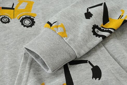 Baby Boys Hoodies for Kids Sweatshirt Excavator Pullover with Pocket Toddler Hooded Shirts Truck Warm Sweater Size 2-7T in Saudi Arabia