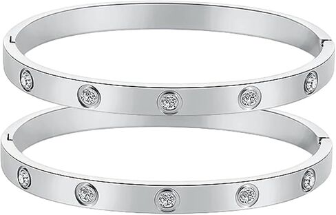 أساور الصداقة للفتيات، 2 حزمة أساور زركونيا مكعبة مطلية بالذهب للنساء أساور ذهبية قابلة للتكديس أفضل الهدايا لابنتها الشقيقة الصديقة in Kuwait