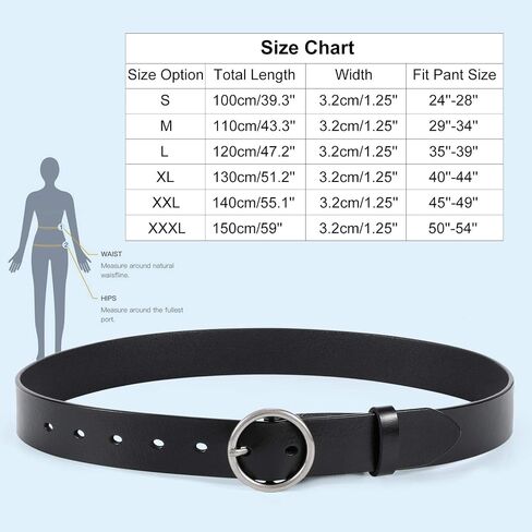WERFORU Women Casual Dress Belt Fashion Leather Belt with O Ring Buckle for Jeans Pants in Saudi Arabia
