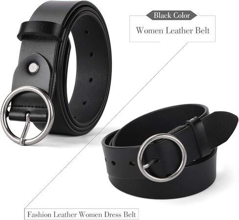 WERFORU Women Casual Dress Belt Fashion Leather Belt with O Ring Buckle for Jeans Pants in Saudi Arabia