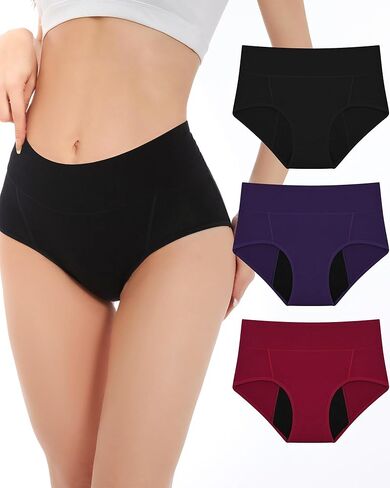 Sunm Boutique 3 Pack Incontinence Underwear for Women Comfortable Leakproof Panties Tummy Control in Kuwait