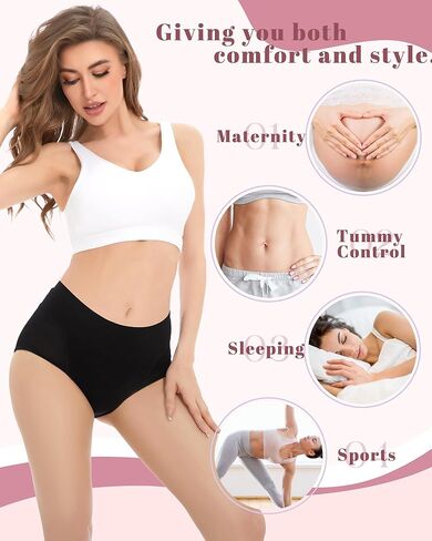 Sunm Boutique 3 Pack Incontinence Underwear for Women Comfortable Leakproof Panties Tummy Control in Kuwait