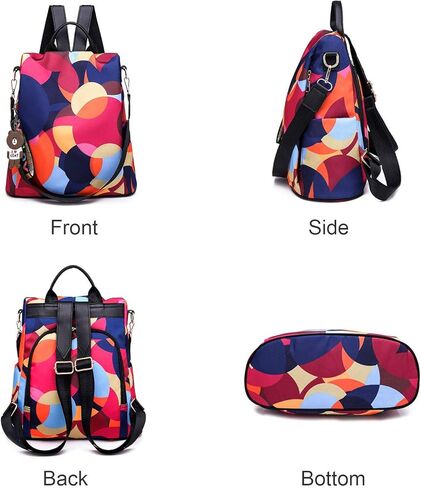 فري ليبي المضادة للسرقة حقيبة الظهر النايلون حقائب الظهر حقائب للنساء مدرسة السفر حقيبة الظهر حقائب الكتف خفيفة الوزن, One Size in Kuwait